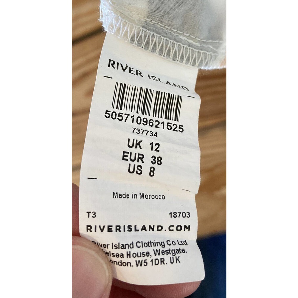 River Island Patterned Button Up Silky Blouse Siz… - image 4